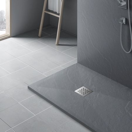 Душевой поддон из искусственного камня Vincea H25 VST-4SR9011G 110х90 серый