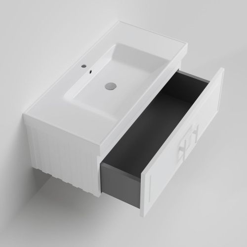 Тумба с раковиной La Fenice CUBO NFNC-01-CUB-B-100-2-100 100х50 подвесная цвет белый - фото 2