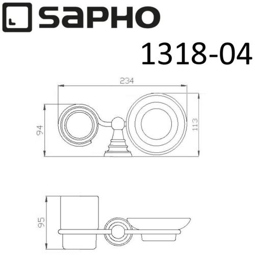 Комплект мыльница и стаканчик Sapho DIAMOND 1318-04 - фото 3