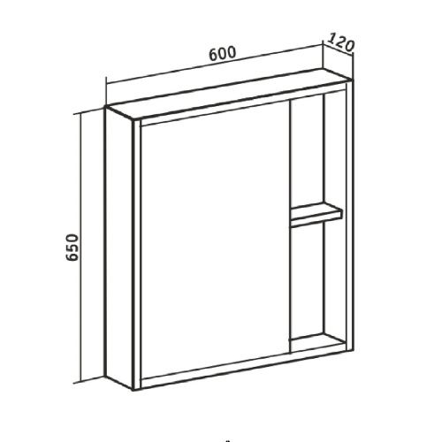 Зеркало-шкаф Runo ЭКО 00-00001186 60х70 подвесной цвет серый - фото 4