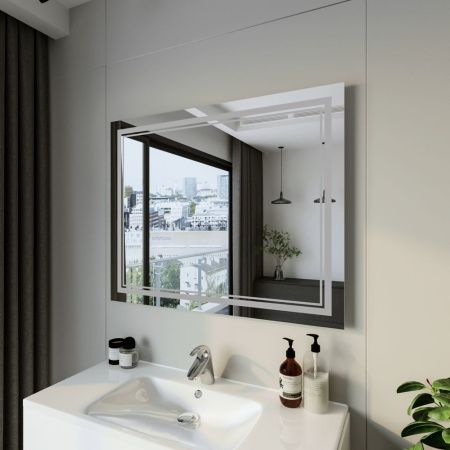 Зеркало с подсветкой Бриклаер Эстель 4627125414305 100х80 подвесное