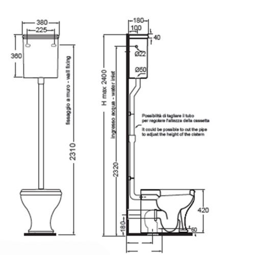 Бачок для унитаза Azzurra Jubilaeum CHCSAL000000BI/(CHA400/С bi) - фото 2