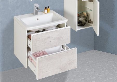 Тумба под раковину Roca Ronda ZRU9303003 70х40 подвесная цвет серый/белый