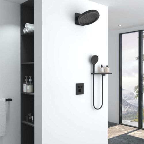 Душевая система Vincea Inspire VSFW-3I21MT3RMB встраиваемая в стену цвет черный с термостатом