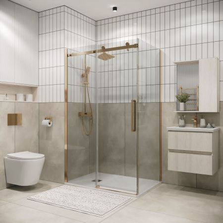 Боковая стенка Grossman Classic 200.K33.04.100.32.00 100х195 стекло прозрачное профиль золото