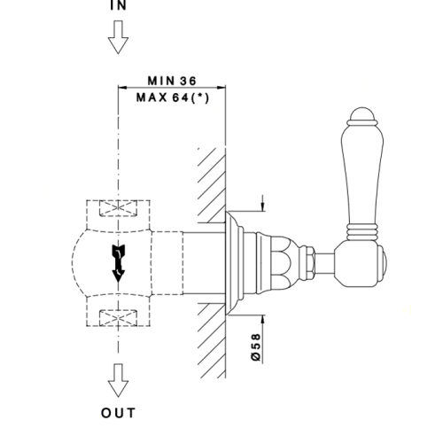 Наружная часть запорного вентиля 3/4" Nicolazzi Teide 4912CR05 - фото 2