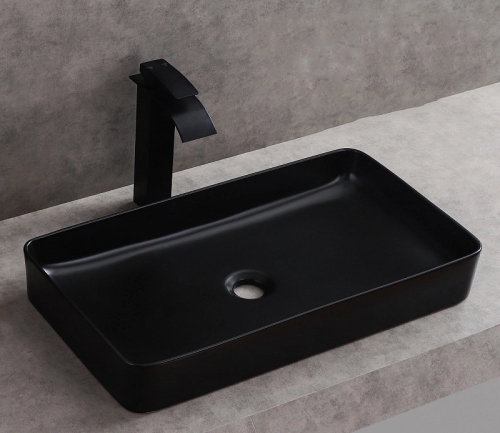 Раковина CeramaLux 9396MB 60х40 накладная цвет черный без отверстий под смеситель - фото 4