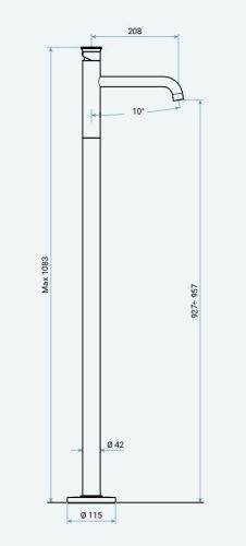 Смеситель Emmevi Filobrass 85023ZI/CR напольный хром - фото 2