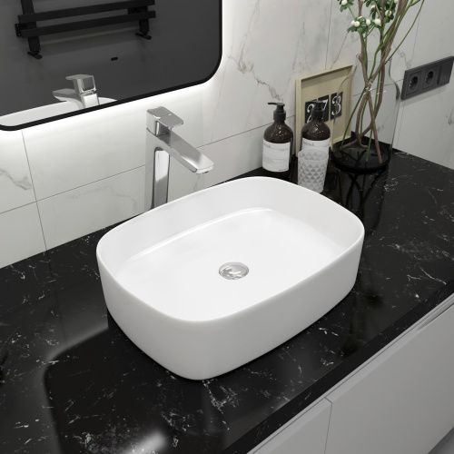 Раковина из сантехнического фарфора Teymi Solli T50209 51х38 накладная цвет белый без отверстий под смеситель - фото 4