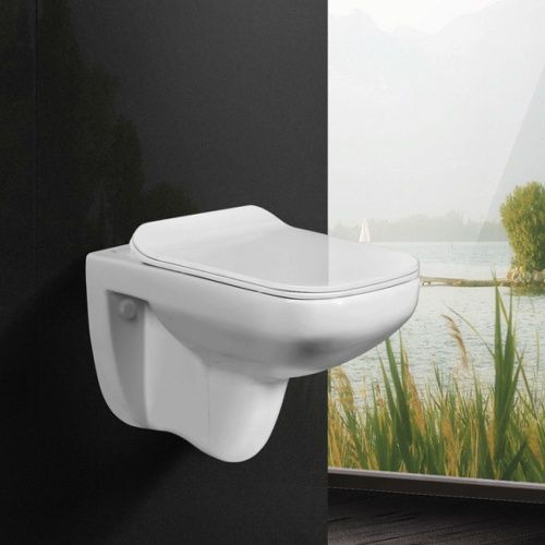 Унитаз подвесной WesnaArt Kubus 203-KUB13 белый с сиденьем микролифт безободковый каскадный смыв - фото 3