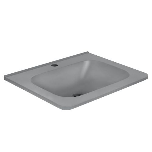 Раковина из искусственного камня Vincea VCB-2VP600G 60х50 встраиваемая цвет серый 1 отверстие под смеситель