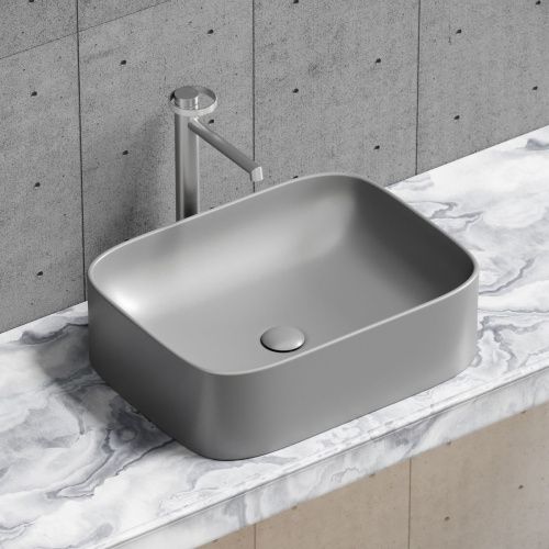 Раковина из сантехнического фарфора Ceramica Nova ELEMENT CN6052MH 50х40 накладная цвет черный без отверстий под смеситель - фото 5