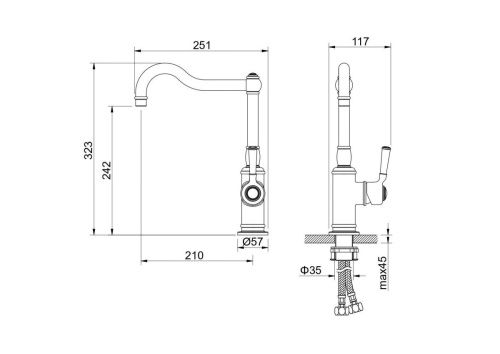 Смеситель для кухни Aquatek КЛАССИК AQ1580PG на мойку золото - фото 4