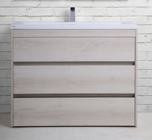 Тумба под раковину Art&Max FAMILY Family-1000-3C-PIA-PB 100х50 напольная цвет бежевый - фото 2