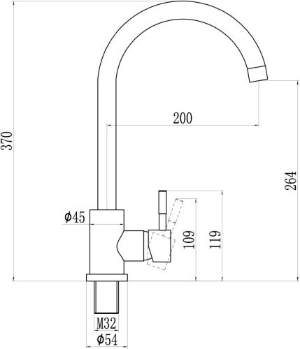 Смеситель для кухни Savol S-SUS3002H на столешницу черный - фото 2