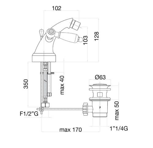 Смеситель Fiore 03OO0632 на биде золото - фото 3