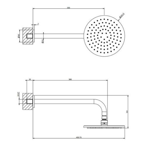 Верхний душ Gessi Emporio shower 47382#299 20х35 черный - фото 2