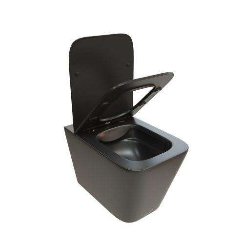 Унитаз подвесной Cerutti SPA CT9163 черный с сиденьем микролифт безободковый каскадный смыв - фото 5