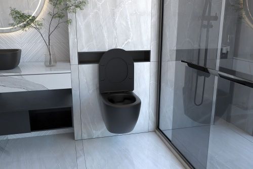 Комплект унитаз с инсталляцией с клавишей смыва ABBER Bequem AC1100MB-AC0105-AC0121MB - фото 3