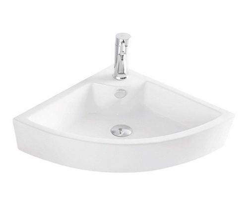 Раковина из сантехнического фаянса CeramaLux 9067B 30х30 подвесная цвет белый 1 отверстие под смеситель - фото 4