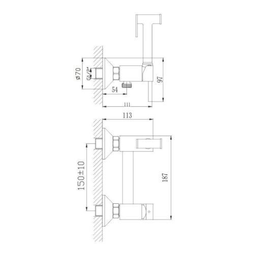 Гигиенический душ со смесителем Haiba HB5510-4 бронза - фото 3