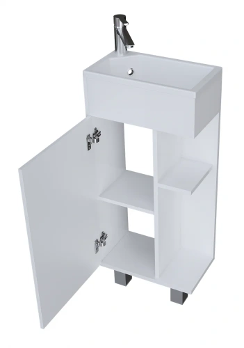 Тумба с раковиной 1MarKa Laura У85929 40х20 напольная цвет белый - фото 5