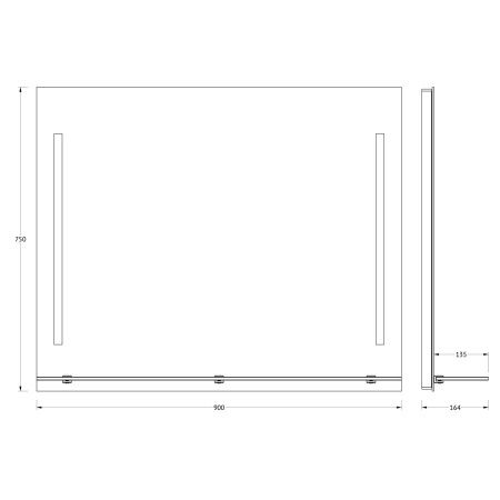 Зеркало с подсветкой Evoform Ledline-S BY 2165 90х80 подвесное