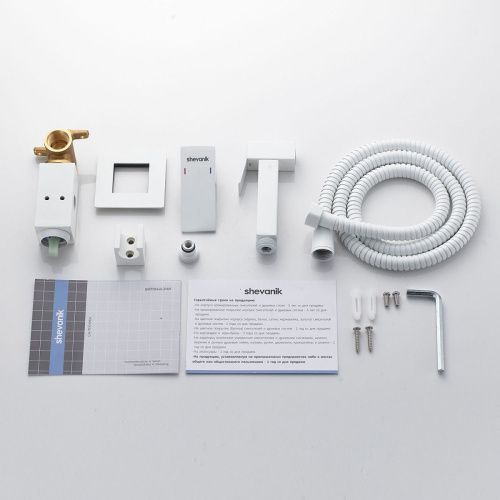 Гигиенический душ со смесителем Shevanik S127C белый - фото 4