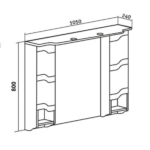 Зеркало-шкаф Runo Стиль 00000001119 110х80 подвесной цвет белый - фото 5