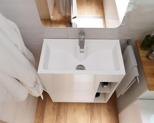 Тумба с раковиной 1MarKa Lido У83298 60х30 напольная цвет белый - фото 4