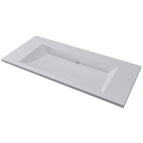 Раковина из искусственного камня Uperwood Infinity RInfinity100wg0 100х50 полувстраиваемая цвет белый - фото 5