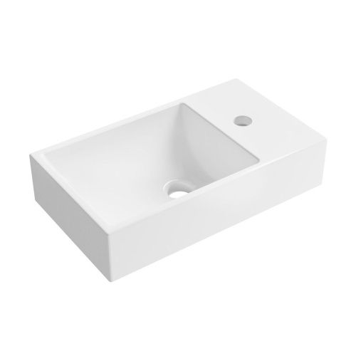 Раковина из сантехнического фарфора Wellsee WC Area 151803000 50х30 накладная цвет белый 1 отверстие под смеситель - фото 2