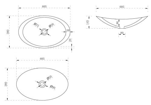 Раковина из полиэфирной смолы Abber KRISTALL AT2808Emerald 60х40 накладная цвет зеленый без отверстий под смеситель - фото 5