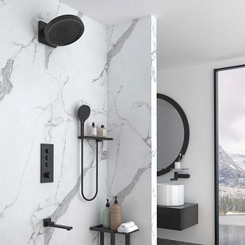 Душевая система Vincea VSFW-433TI3RMB встраиваемая в стену цвет черный с термостатом