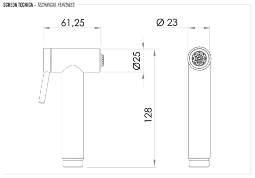 Лейка для гигенического душа Remer SS332ON нержавеющая сталь - фото 2