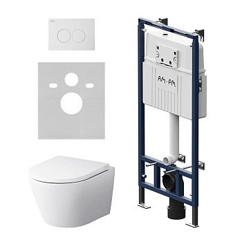 Комплект унитаз с инсталляцией с клавишей смыва Am.Pm Sense IS100101.741701