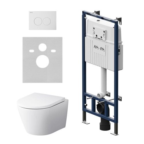 Комплект унитаз с инсталляцией с клавишей смыва Am.Pm Sense IS100101.741701