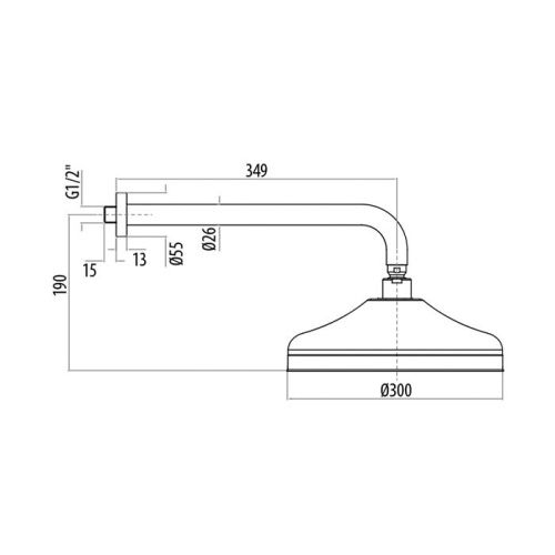 Верхний душ Gattoni Programma doccia SFPCL30D0 30х50 золото - фото 2