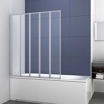 Душевая шторка на ванну Vincea VSB-32120CL 120х140 стекло прозрачное профиль хром ориентация универсальная