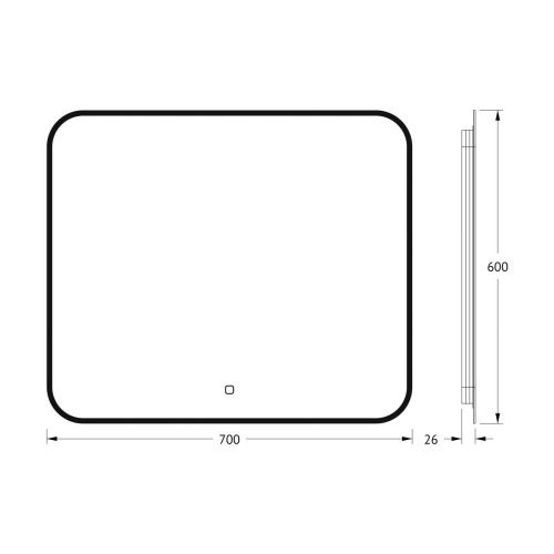 Зеркало с подсветкой Defesto AURA DF 2966SH 70х60 подвесное - фото 2