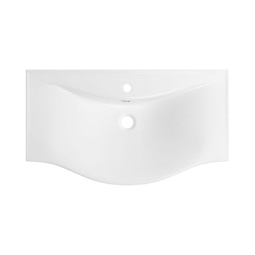 Раковина из сантехнического фарфора Wellsee Bisou 151207000 80х50 подвесная цвет белый 1 отверстие под смеситель - фото 3