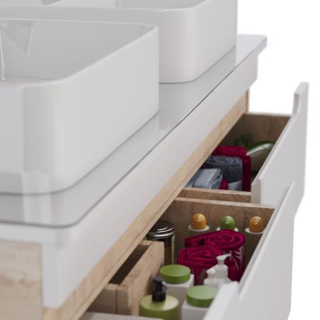 Тумба под раковину LeMark Olivia LM08OL125T 120х40 подвесная цвет белый