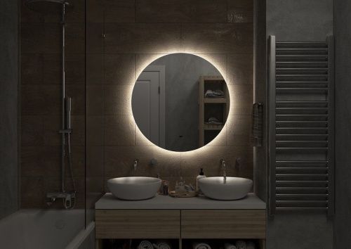 Зеркало с подсветкой Art&Max SANREMO AM-San-800-DS-F 80х80 подвесное - фото 2