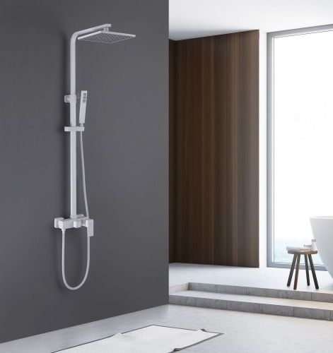 Душевая стойка Abber AF8220WL настенная цвет белый - фото 2