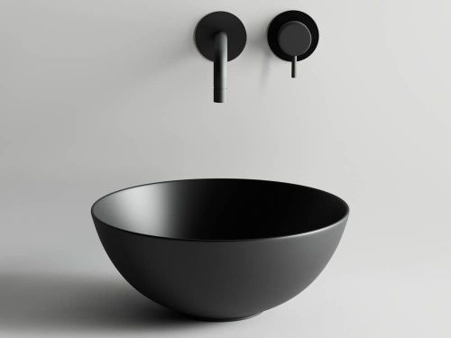 Раковина из сантехнического фарфора Ceramica Nova ELEMENT CN6004 40х40 накладная цвет черный без отверстий под смеситель - фото 3