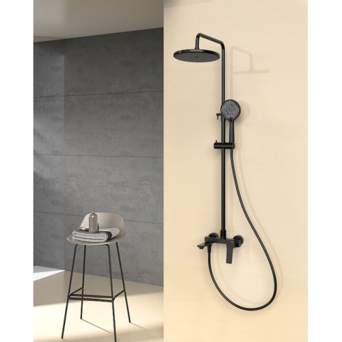 Душевая стойка Splenka S04.24.06 настенная цвет черный - фото 4