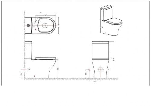 Чаша унитаза напольная Bravat Rael CX01016UW-PA-RUS цвет белый с сиденьем микролифт без бачка душевой смыв - фото 2