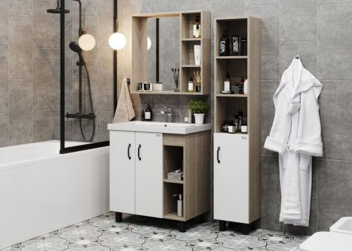 Тумба под раковину Onika Тимбер 107056 70х50 подвесная цвет бежевый - фото 4