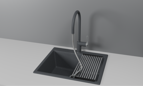 Смеситель для кухни Granula 8172, ГРАФИТ на мойку серый - фото 2