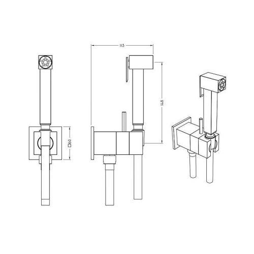 Гигиенический душ со смесителем Graffio KSPAQ101-09NEO черный - фото 3